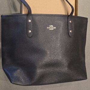 Coach Navy Blue Leather Tote